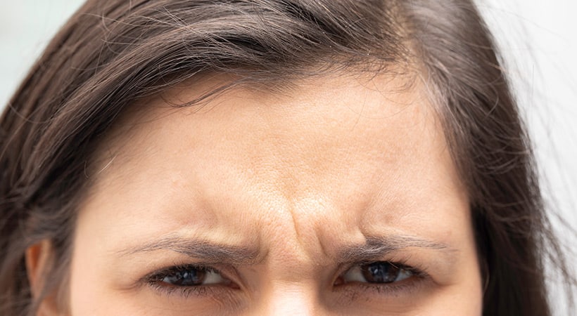 Frown line wrinkles can be fixed with filler at The Naderi Center in Virginia and Maryland