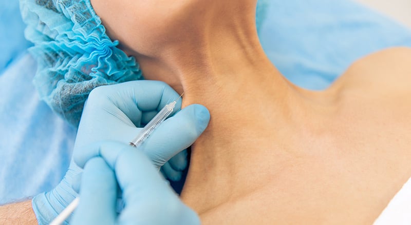 Botox for treatment of neck bands