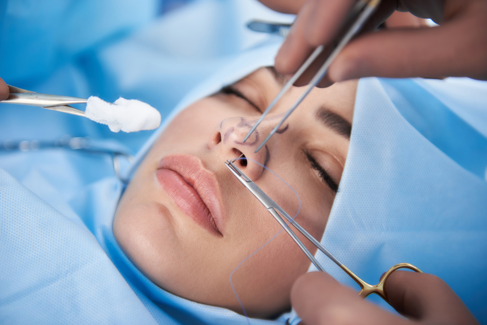 Doctor During Bulbous Nose surgery