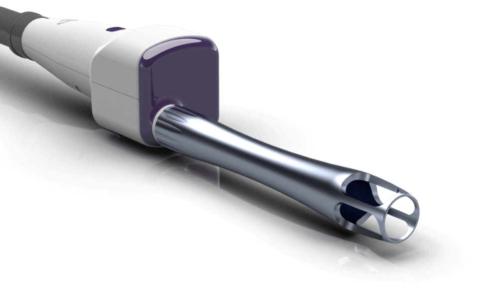 Detailed view of the UltraClear 3DMIRACL handpiece designed for cold fiber laser skin resurfacing and collagen boost. Source: UltraClear