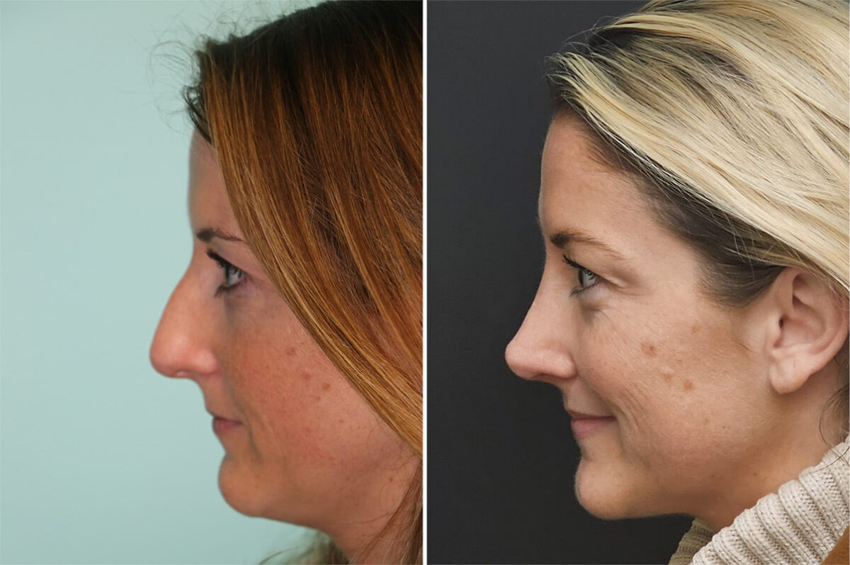 Before and after Rhinoplasty by Dr. Shervin Naderi, Patient 36595