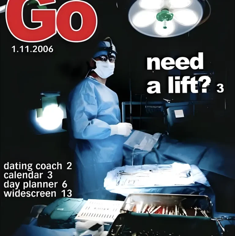 Dr. Shervin Naderi in the operating room on the cover of Go magazine in 2006 under the headline Need a lift?