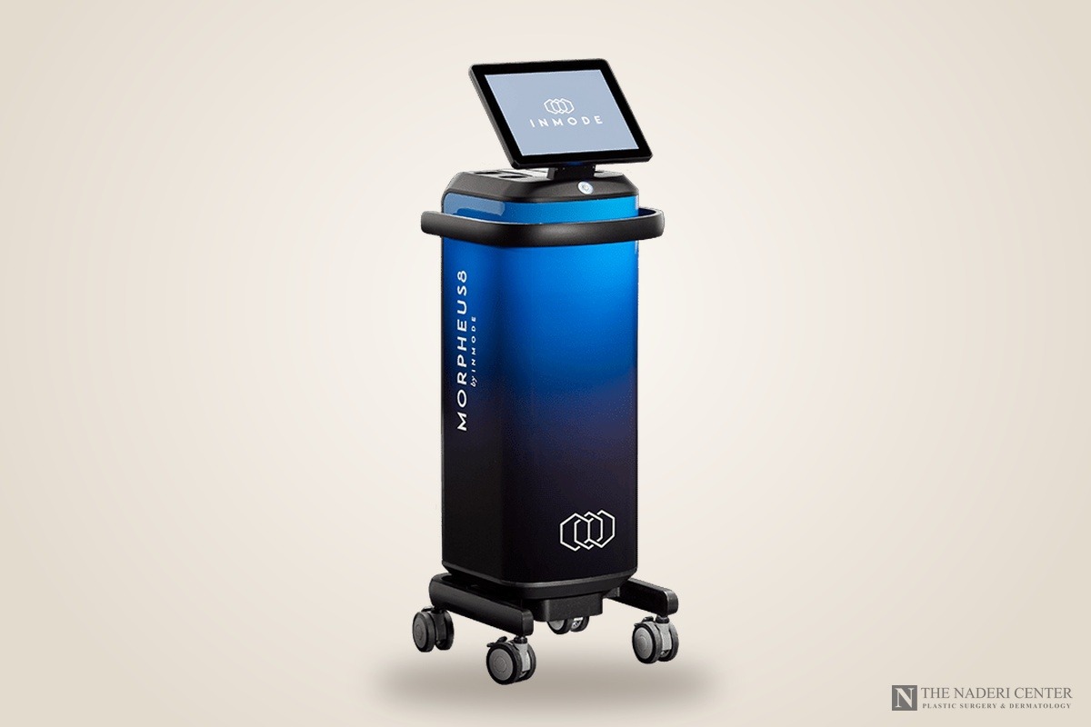 The Morpheus8 radiofrequency microneedling device by InMode, used at The Naderi Center