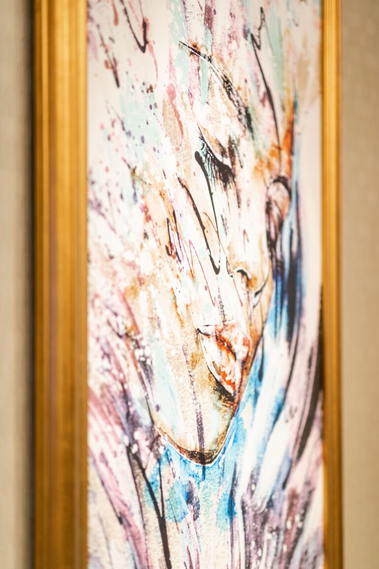 Framed portrait painting at The Naderi Center in Reston, Virginia
